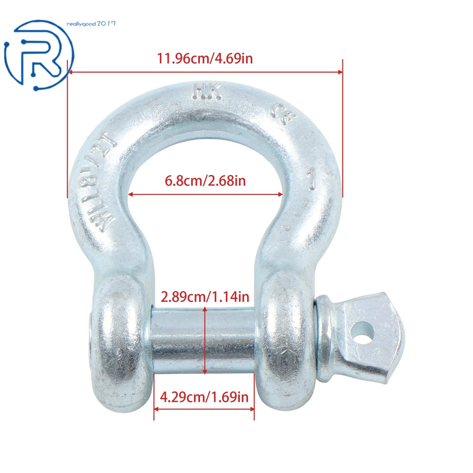 2 Pack 1" D Ring Bow Shackle for Towing (WLL 8.5T 18500lb)