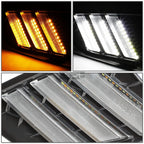 LED DRL Turn Signal Fog Light Lamps Black Bezel for Ford Focus (2015–2018)