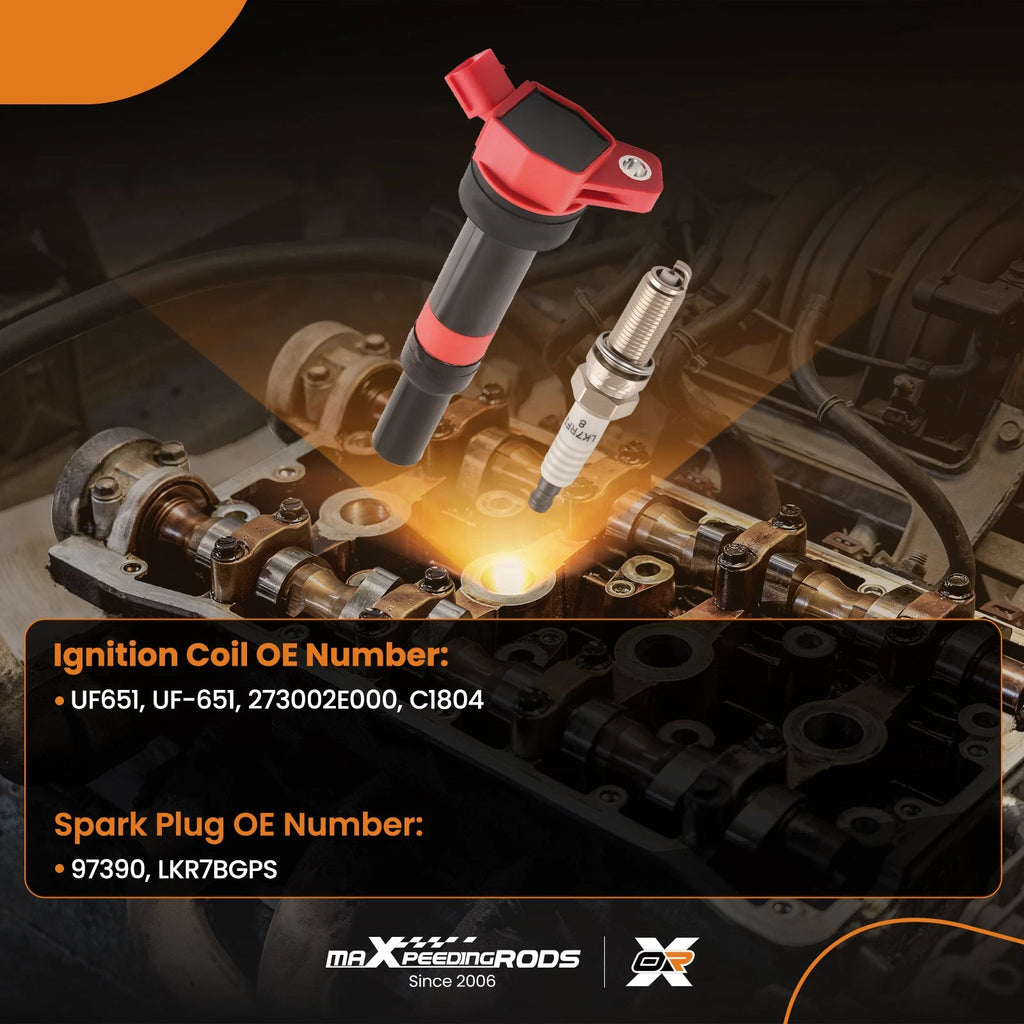 Ignition Coil & Iridium Spark Plug Set for Hyundai Elantra GT (2013–2018)