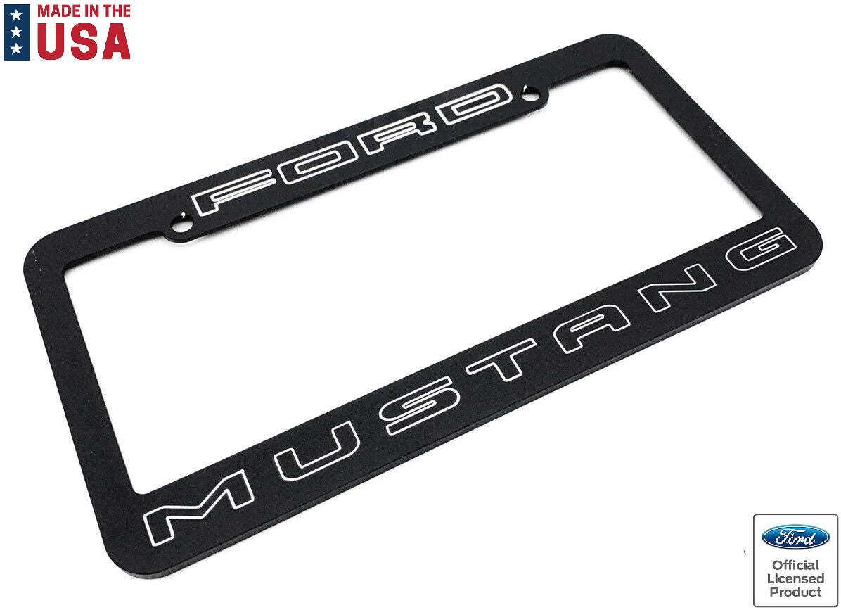 Engraved Billet Aluminum License Plate Frame for Ford Mustang (2015–2024)