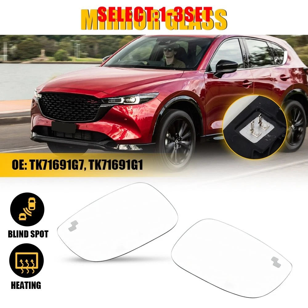 Set of 2 Heated Side Mirror Glass for Mazda CX-5 (2017–2023)