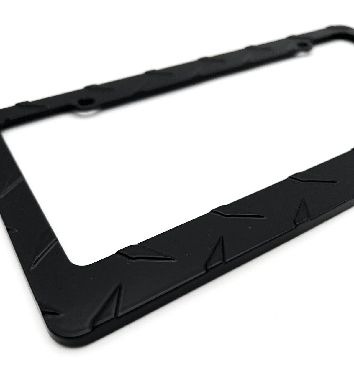 License Plate Frame Black Diamond Plate Metal for Car Truck SUV