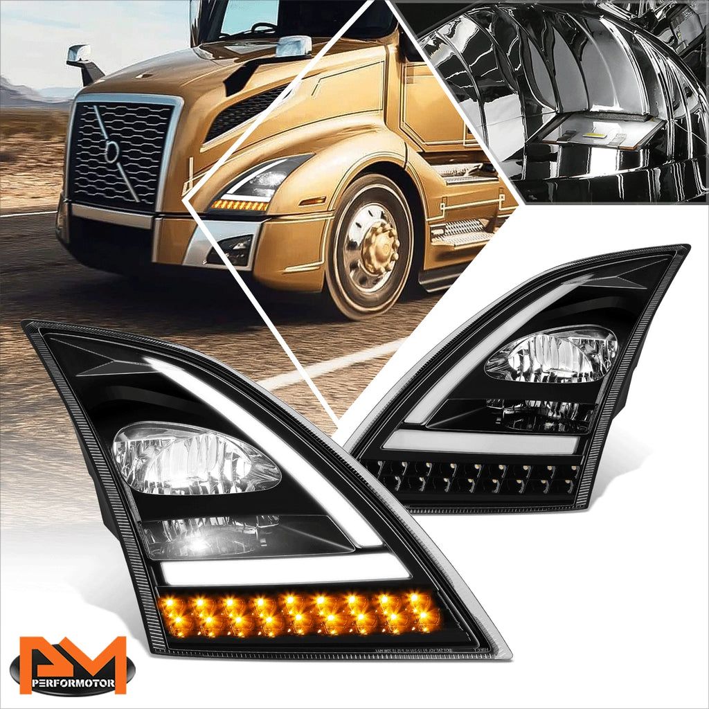 3D LED Bar Sequential Turn Signal Headlights for Volvo VN VNL (2018–2024)