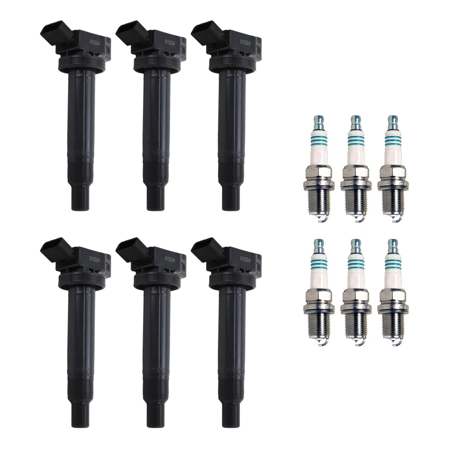 Set of 6 Denso Ignition Coils & Iridium Spark Plugs for Camry ES330 Highlander V6 (2002–2006)