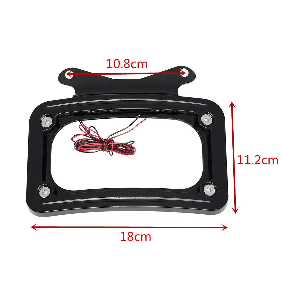 Black Curved License Plate Frame with LED Light for Harley Touring (2014–2023)