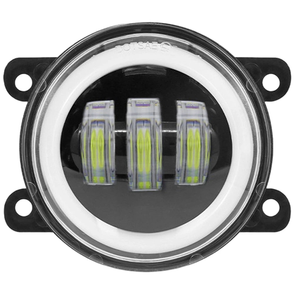 Set of 2 LED Fog Lights 3.5 Inch White Yellow Ring for Offroad Vehicle
