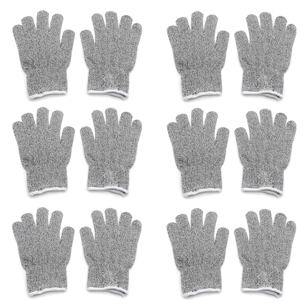 6 Pair Safe Cut Resistant Gloves Level 5 Protection for Kitchen Use