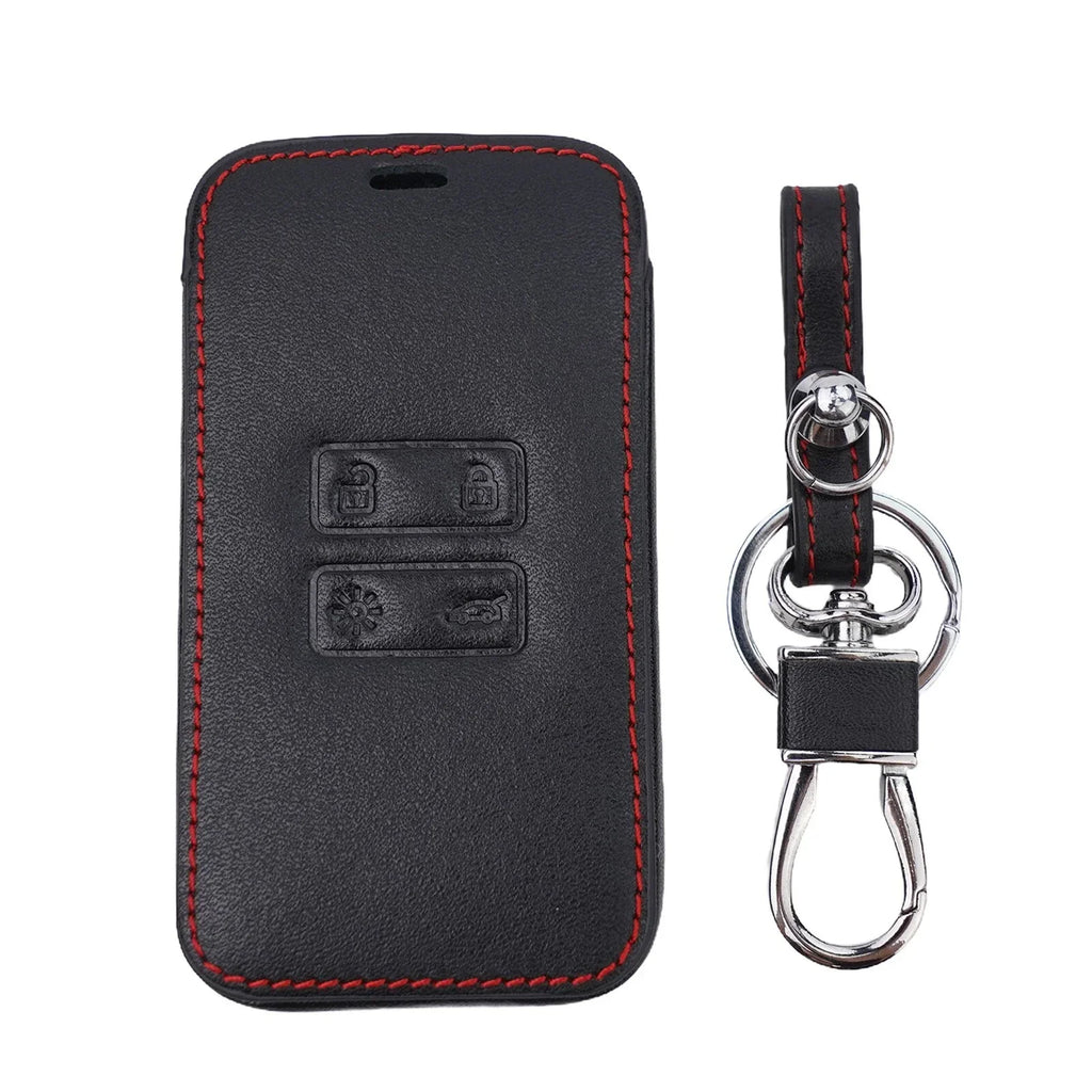 Leather Car Remote Key Cover Fob Case Holder for Koleos Kadjar Captur