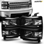 Headlight for Chevy Silverado 1500 (2014–2015) Black Housing