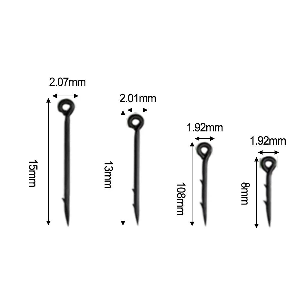 Bait Spike Fishing Hook Sting Pin for Carp (with Clear Stops, Rubber Corn Rig)