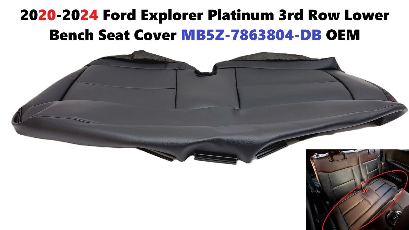 3rd Row Lower Bench Seat Cover for Ford Explorer (2020–2024) MB5Z7863804DB