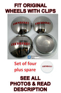 Stainless Hubcaps with Red Lettering for 1947–1953 Chevrolet 1/2T Pickup