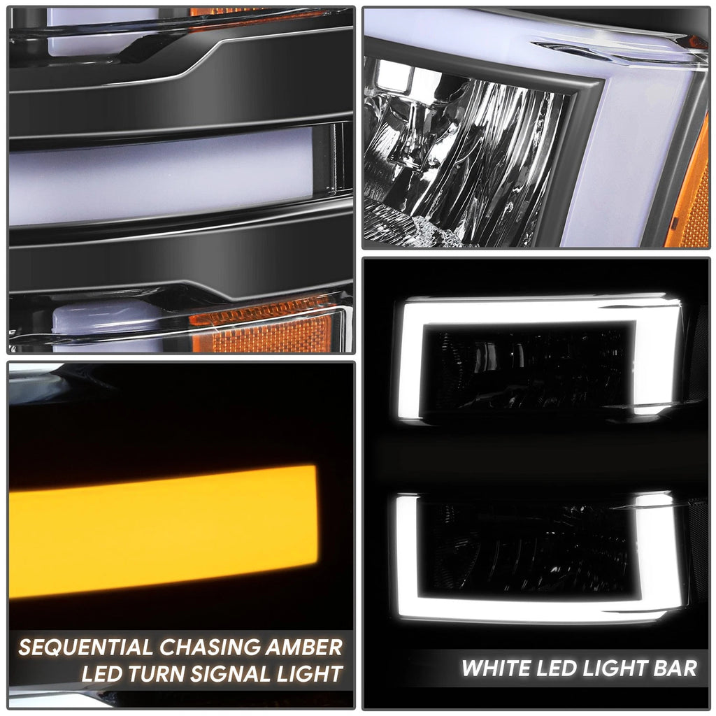 3D LED DRL Sequential Headlights for Chevrolet Silverado 1500 (2014–2015)