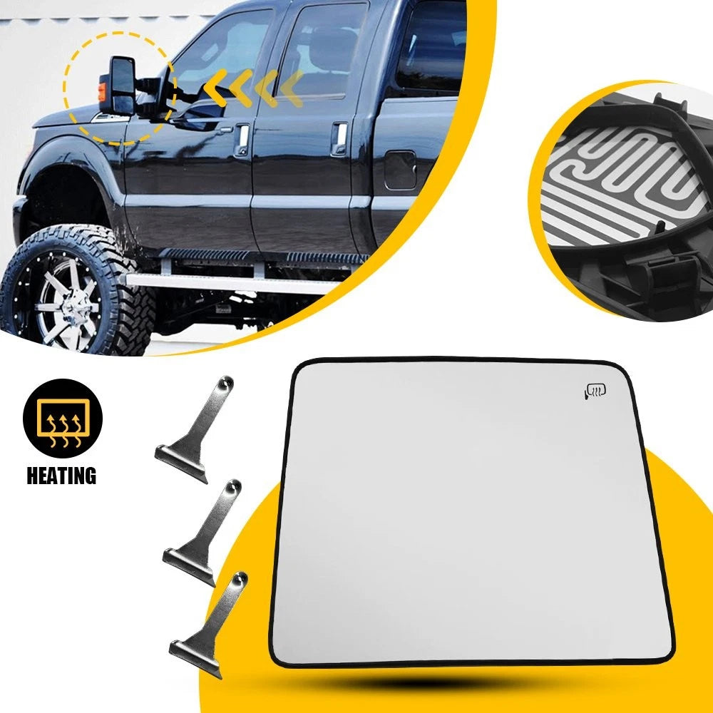 Passenger Upper Tow Mirror Glass for Ford F150 & Super Duty (Power Heated)