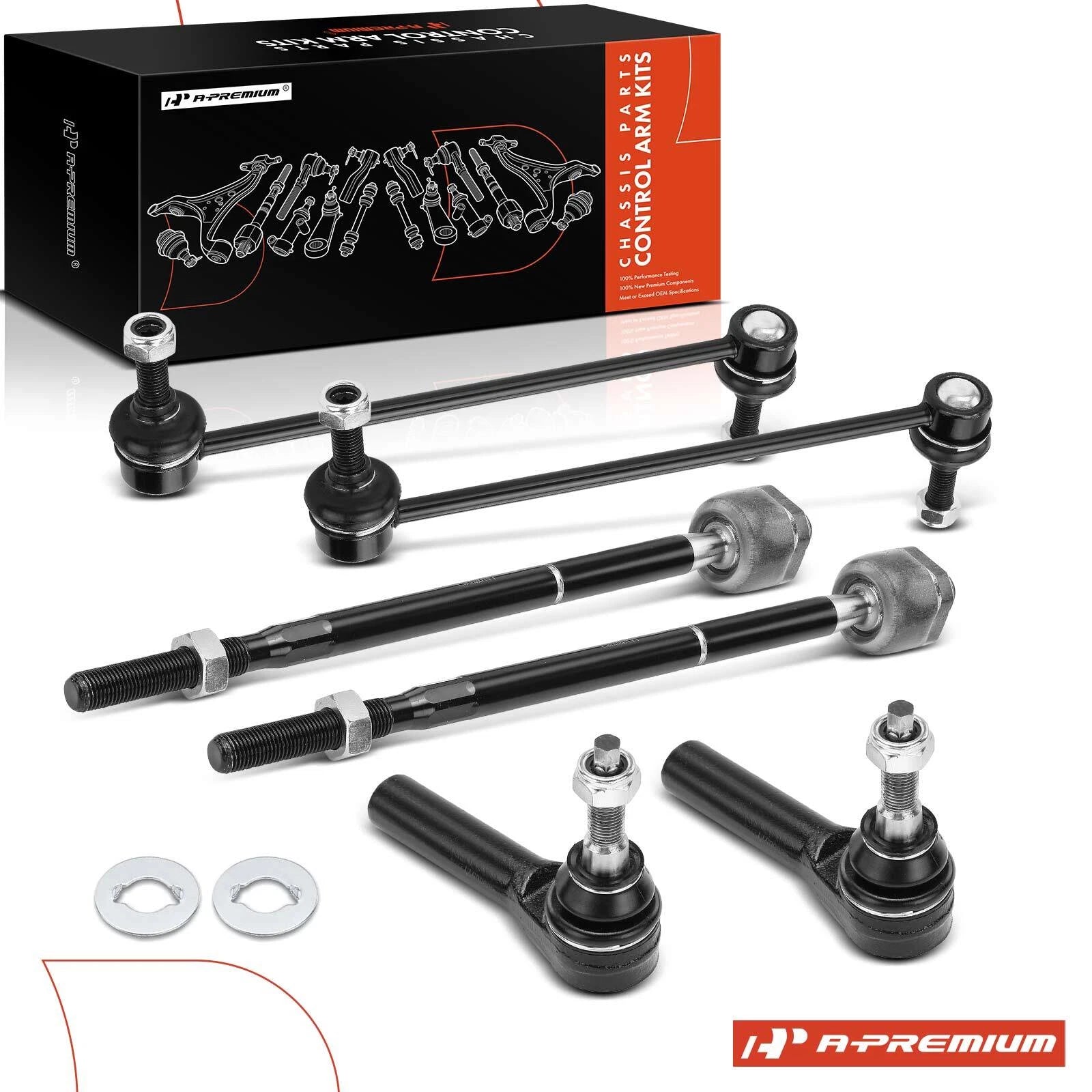 Set of 6 Front Sway Bar & Tie Rod Ends for Ford Mustang (2011–2014)
