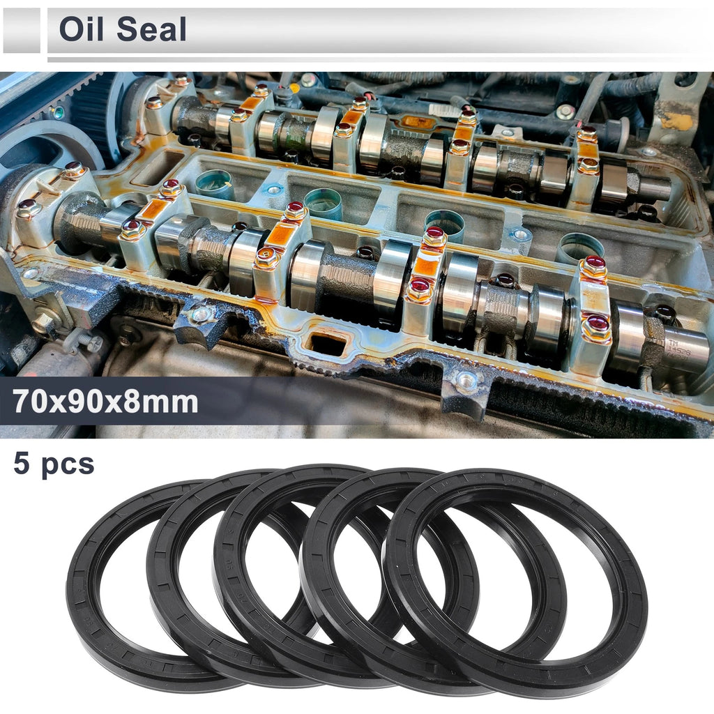 Set of 5 Oil Seal Rotary Shaft Seal for Various Models (70x90x8mm)