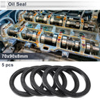 Set of 5 Oil Seal Rotary Shaft Seal for Various Models (70x90x8mm)