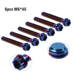 6pcs M6x45mm Titanium Torx Head Flange Bolts for Bike Motorcycle