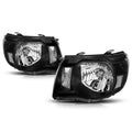 Headlight Lamps for Toyota Tacoma (2005–2011) Black Housing Clear Corner
