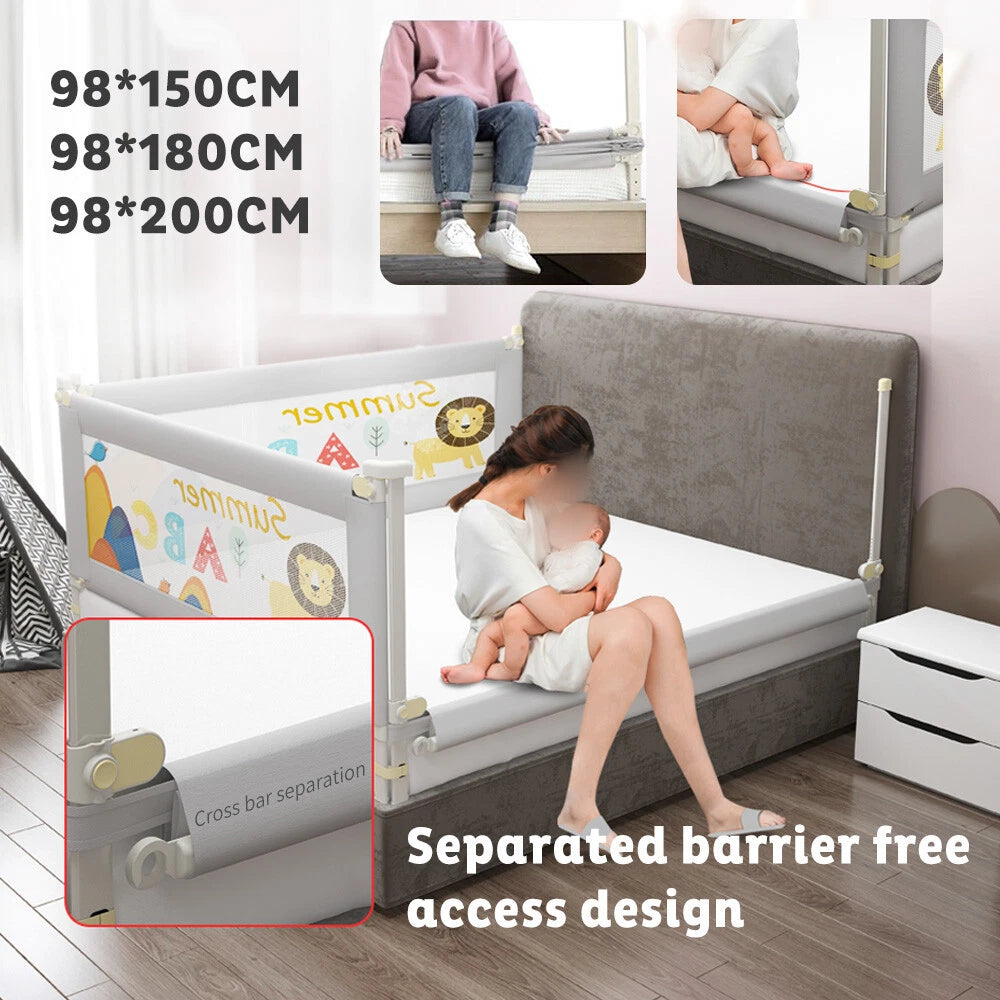 Adjustable Folding Kids Safety Bed Rail for Toddler Cot (Fits Most Models)