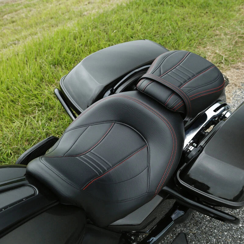 Black Driver Passenger Seat Pillion for Harley Touring Road Glide (2009–2023)