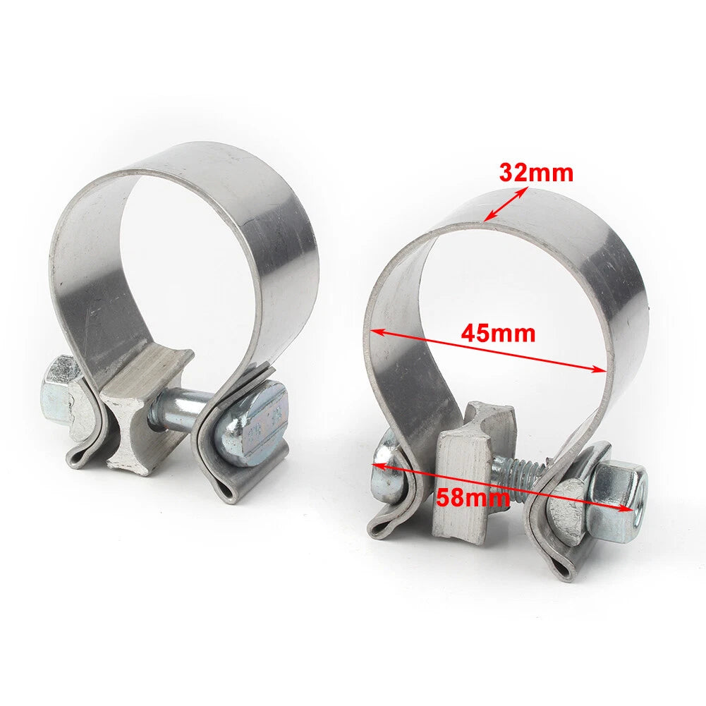 2X 1.75 Inch Stainless Steel Exhaust Clamp for Harley (Universal)