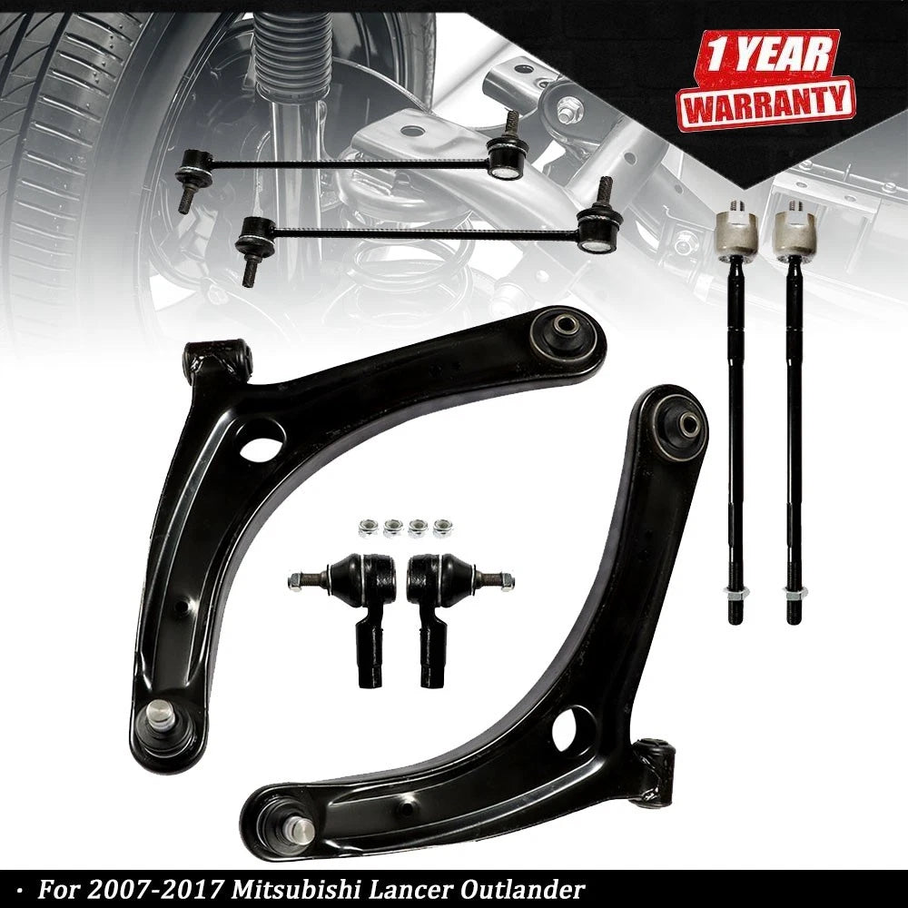 Set of 8 Front Control Arm Ball Joint Suspension Kit for Mitsubishi Lancer (2007–2017)