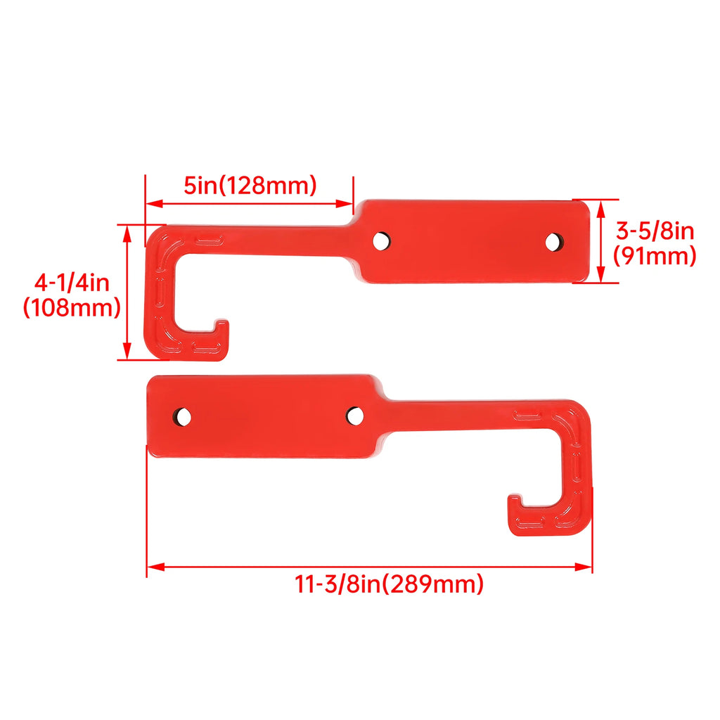 Pair Front Tow Hooks for Jeep Grand Cherokee (2015–2023) Red Forged