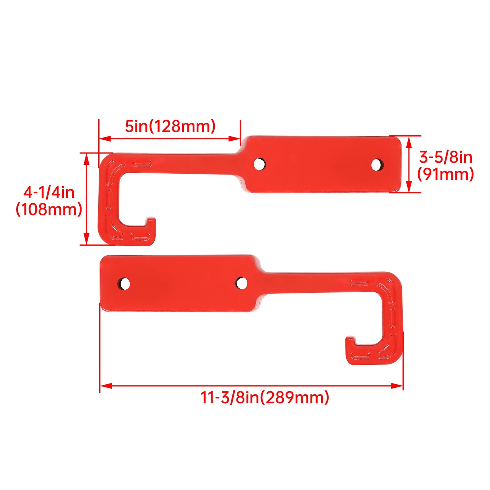 Pair Front Tow Hooks for Jeep Grand Cherokee (2015–2023) Red Forged