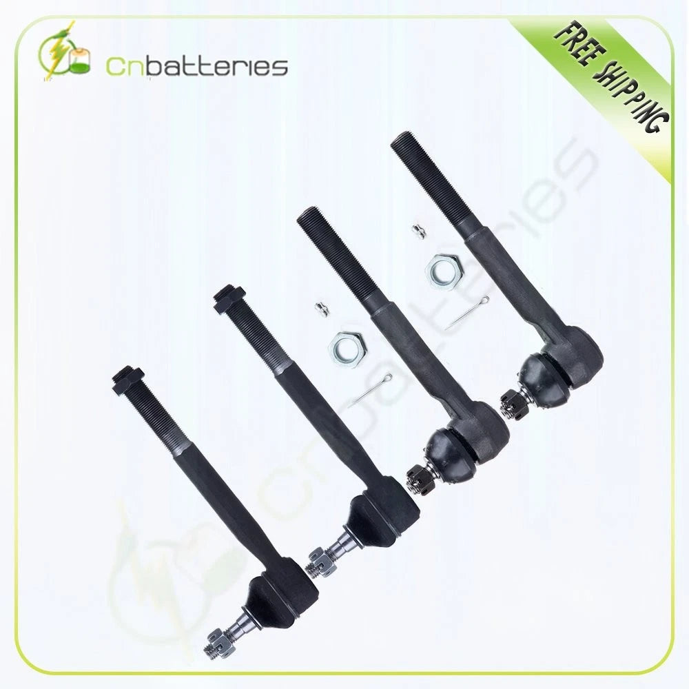 Set of 4 Front Inner & Outer Tie Rod End Links for GMC Yukon (1992–1999)