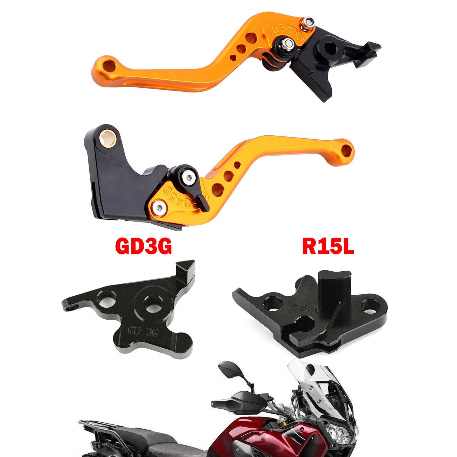 Short Clutch Brake Lever for Yamaha MT125 (2014–2019) Gold T9