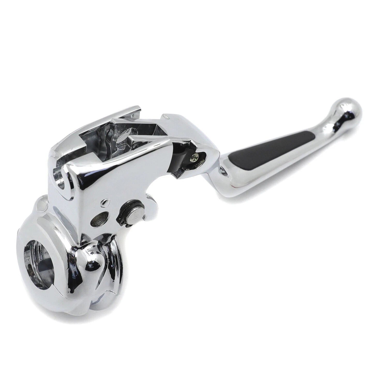 Chrome Vinyl Leather Clutch Lever w/ Mount Bracket for Harley Softail/Dyna (2008–2014)