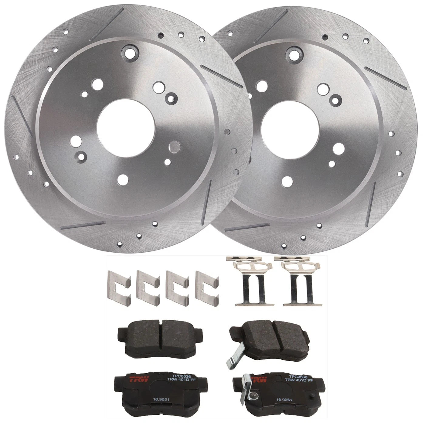 2X Brake Disc and Pad Kit Set for Acura RDX (2008–2012)