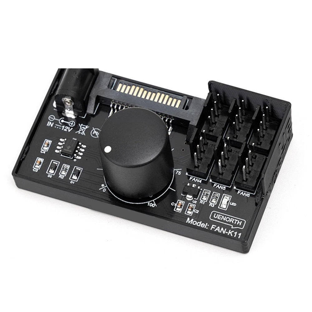PWM Fan Hub Controller for Server Fans with SATA Power 4Pin 60W Output