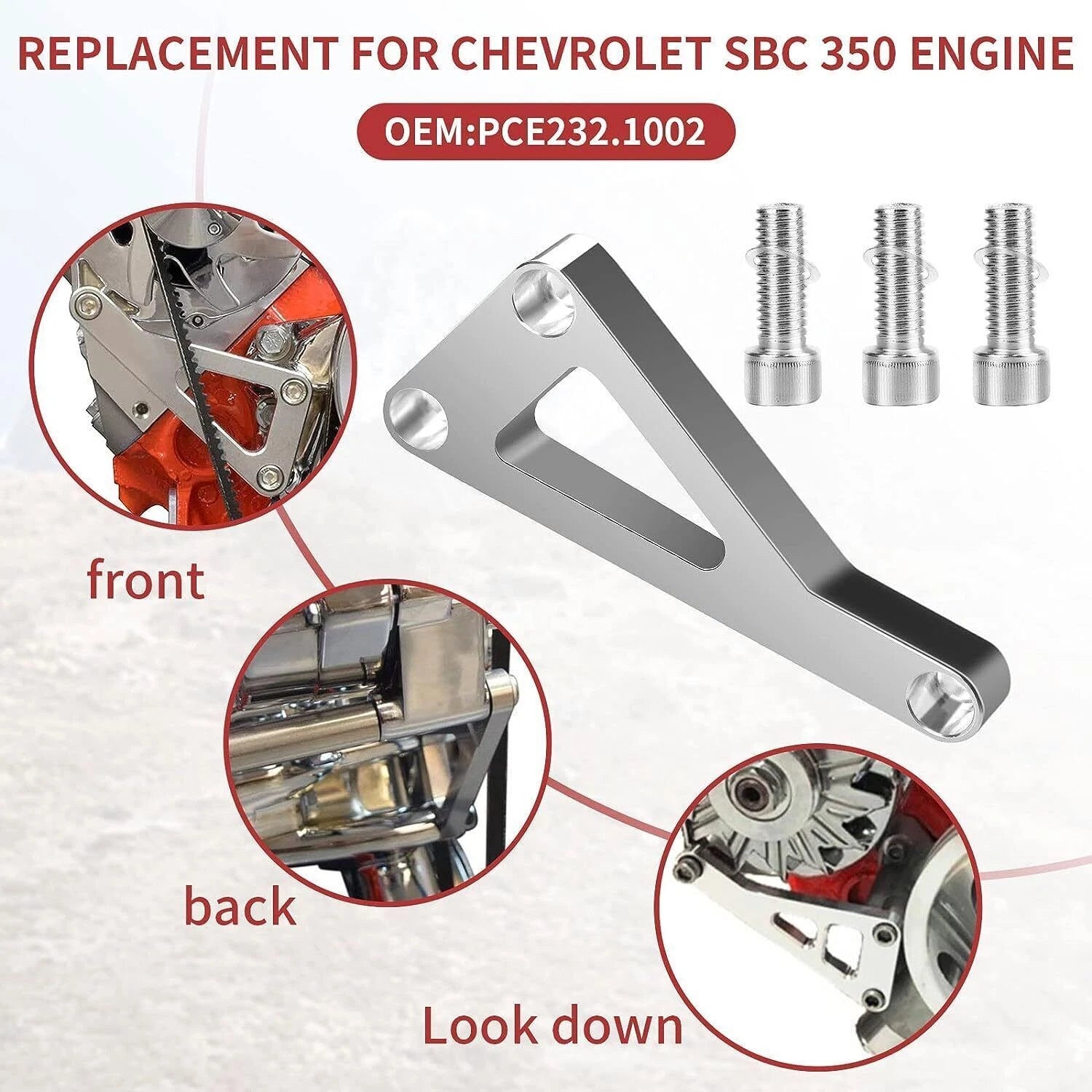 Long Water Pump Alternator Bracket Kit for SBC Chevy 350 (1969–1986)