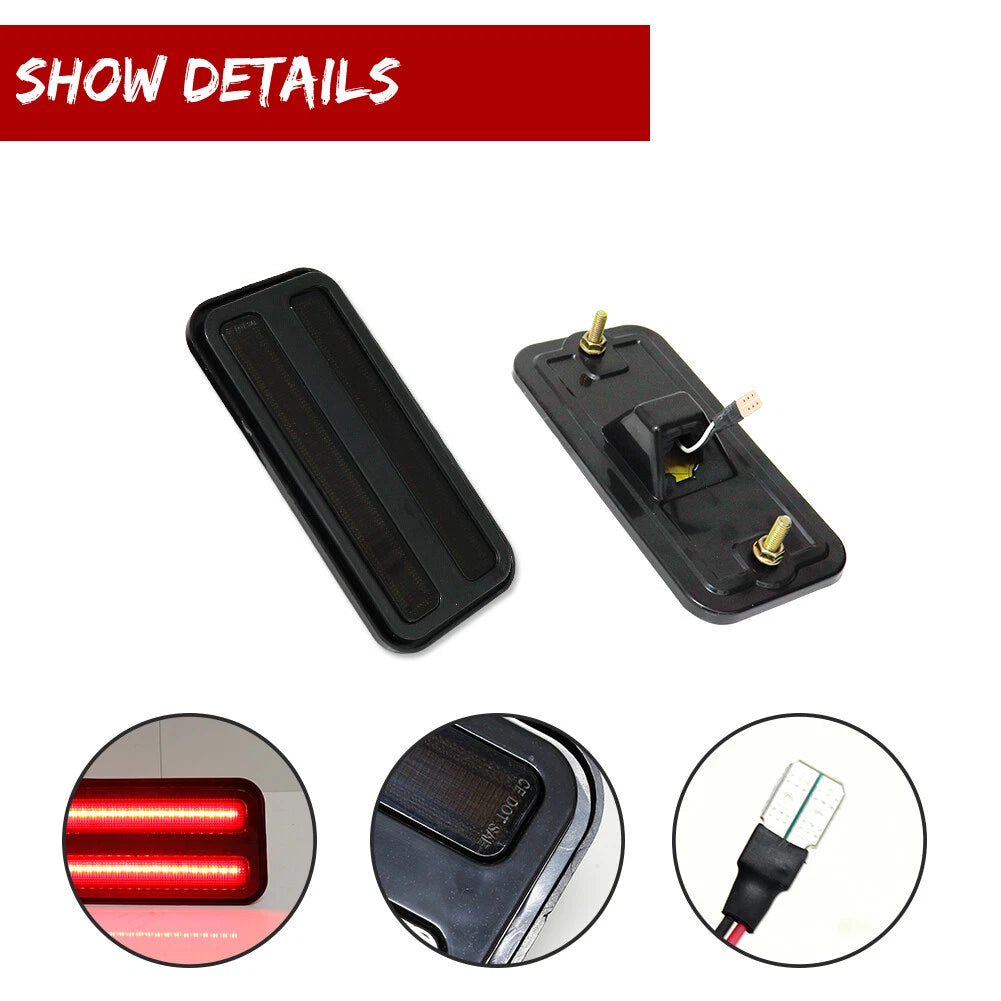 2X Smoked Red LED Rear Side Marker Lights for Pontiac Firebird (1970–1981)