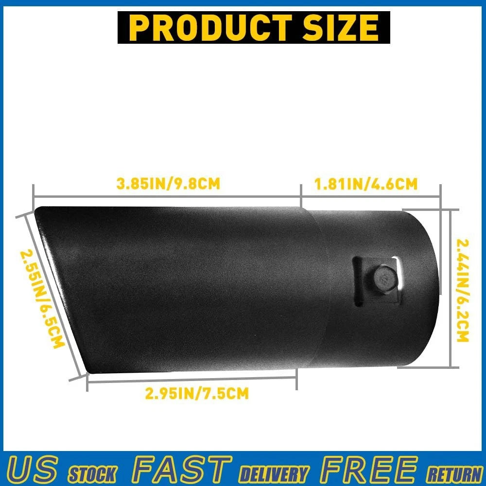 2.5" Black Exhaust Tail Pipe Tip for EAX V