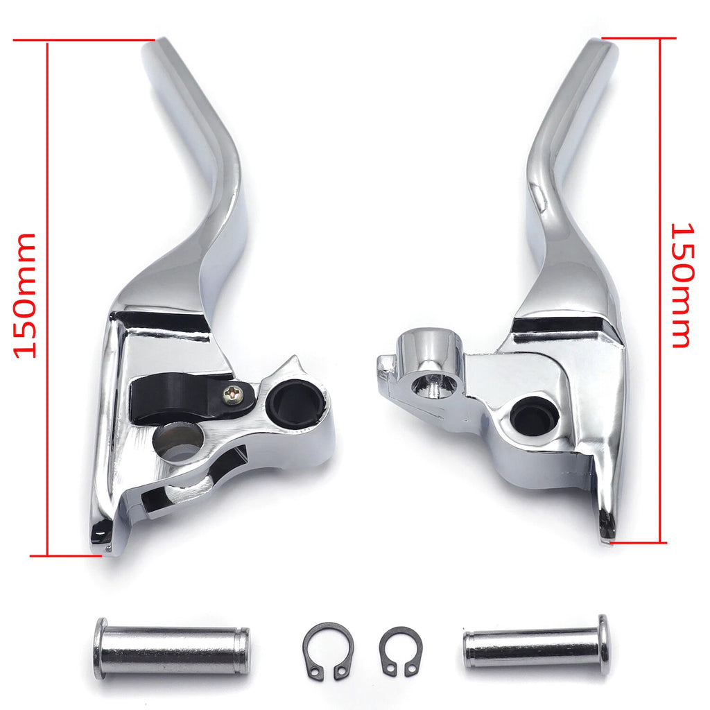 Chrome Smooth Shorty Brake Clutch Levers for Harley Touring Trike (2008–2013)