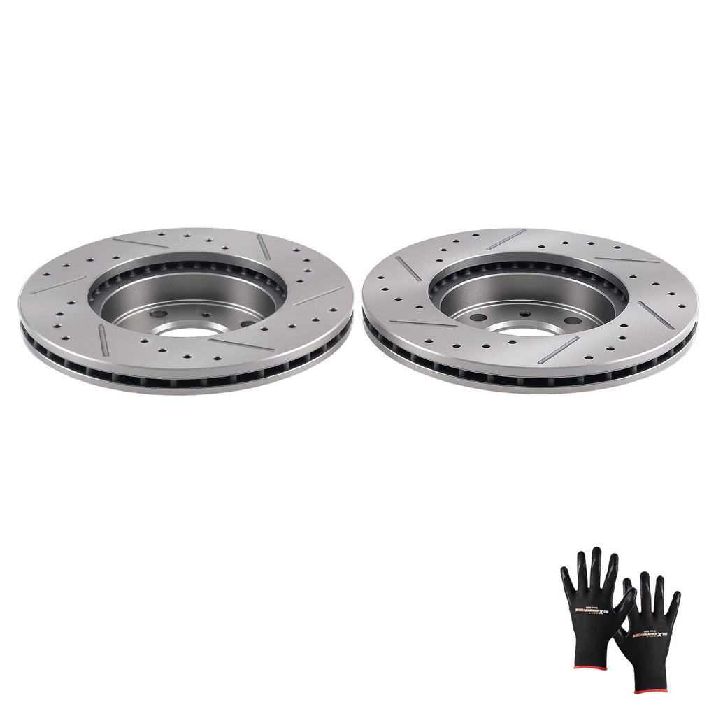 Set of 2 Front Brake Rotors for Honda Civic/CRX/Civic Del Sol (1990–2000)