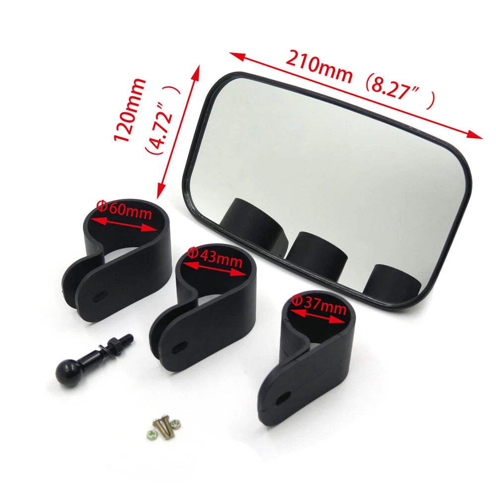 Clear View Center Mirror Housing for UTV (Shatter-Proof Tempered Glass)