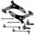 Set of 8 Front Lower Control Arms Tie Rods Suspension Kit for Ford Focus (2008)