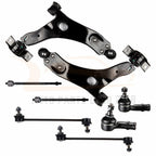 Set of 8 Front Lower Control Arms Tie Rods Suspension Kit for Ford Focus (2008)