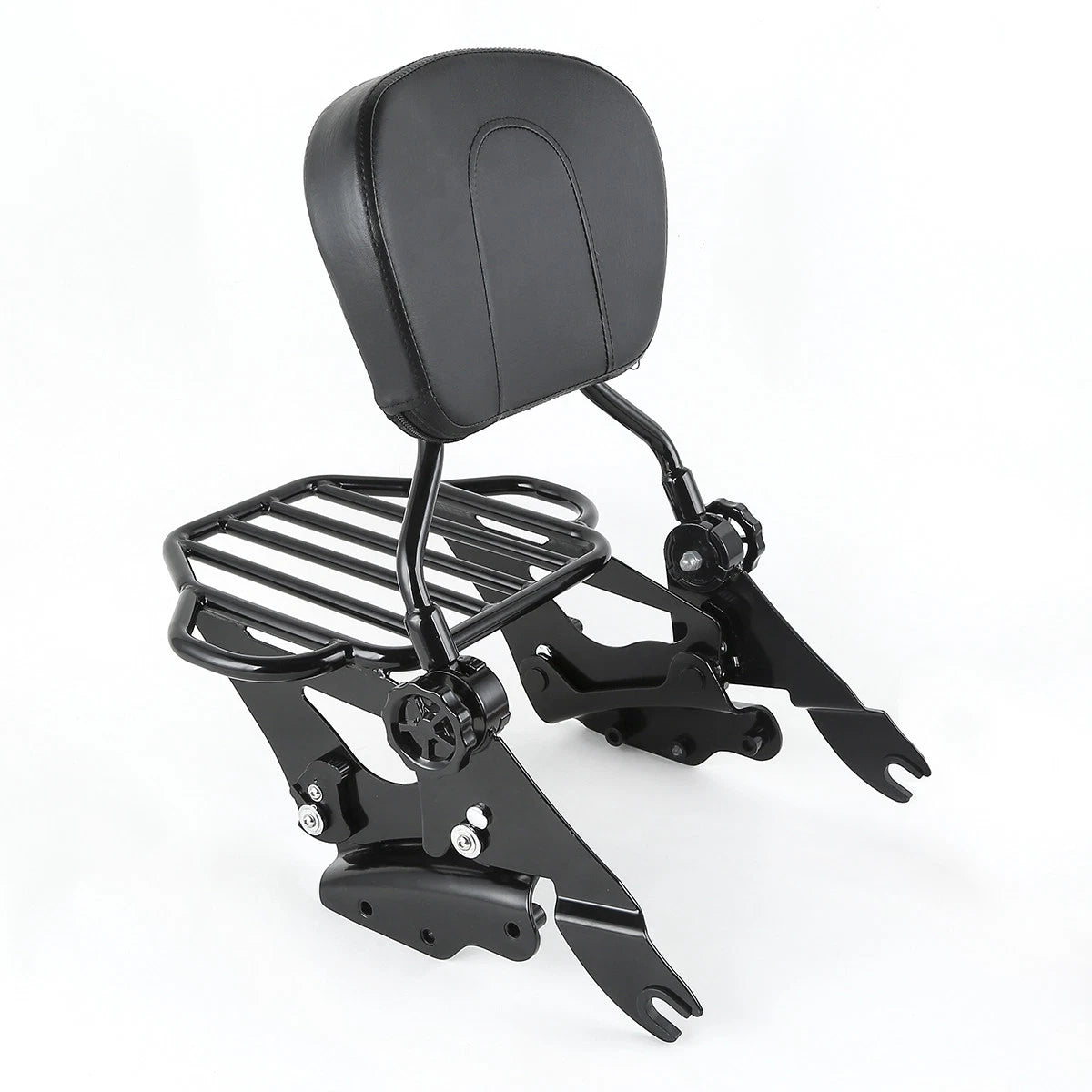 Black Backrest Sissy Bar Luggage Rack for Harley Touring (2009–2013)