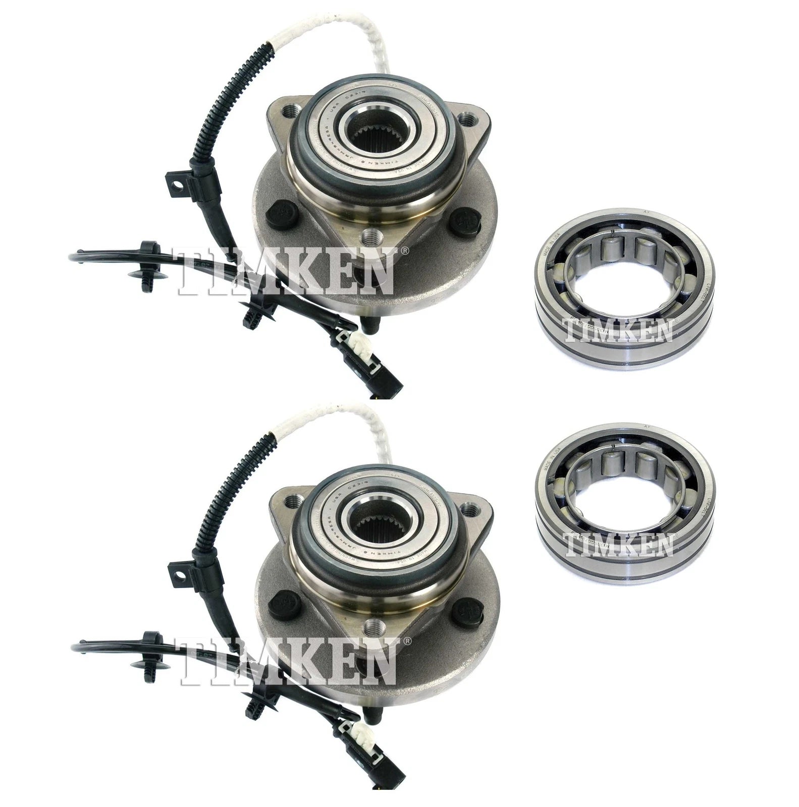 Front and Rear Wheel Bearings & Hubs Kit for Ford Ranger 4WD (2011)