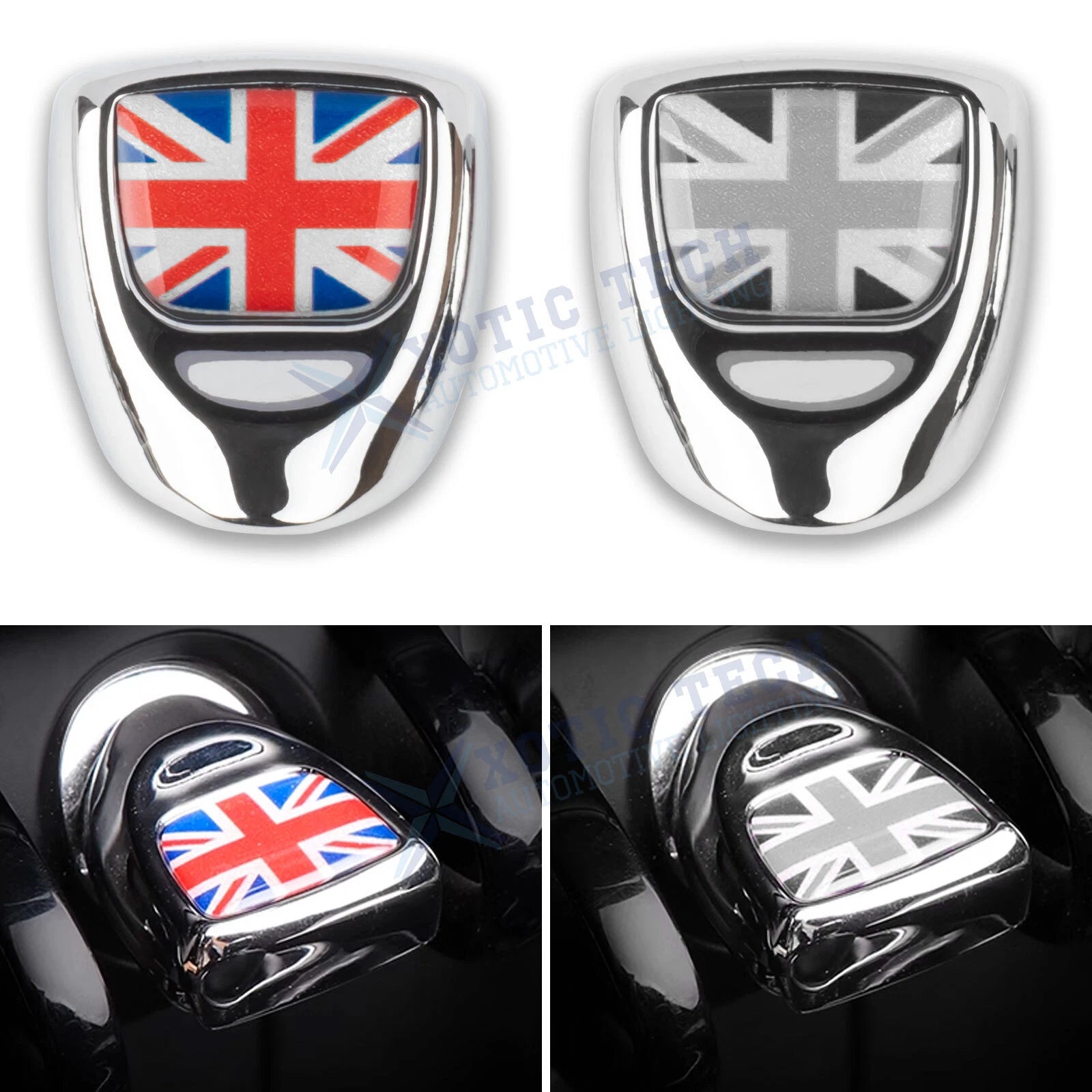 Union Jack Engine Start Stop Button Cover Trim for Mini Cooper (2014–2021)