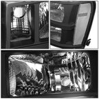 Factory Style Headlight Lamps for GMC Sierra 1500 2500 3500 (2007–2014) Black/Clear