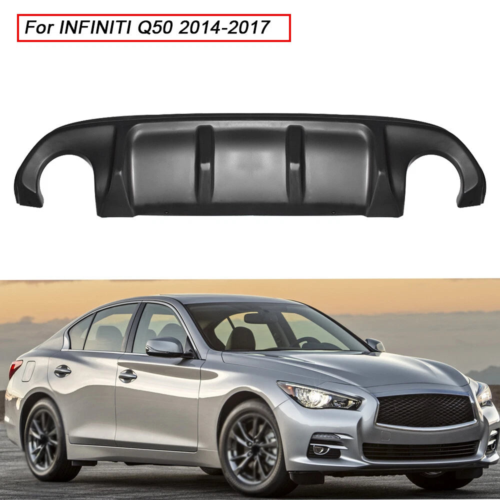Matte Black Rear Bumper Lip Spoiler for Infiniti Q50 (2014–2017)