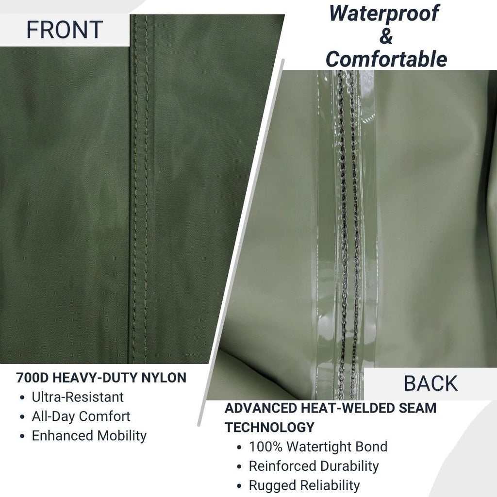 Chest Waders for Savvycraft (700D Nylon PVC) - Waterproof Bootfoot Green