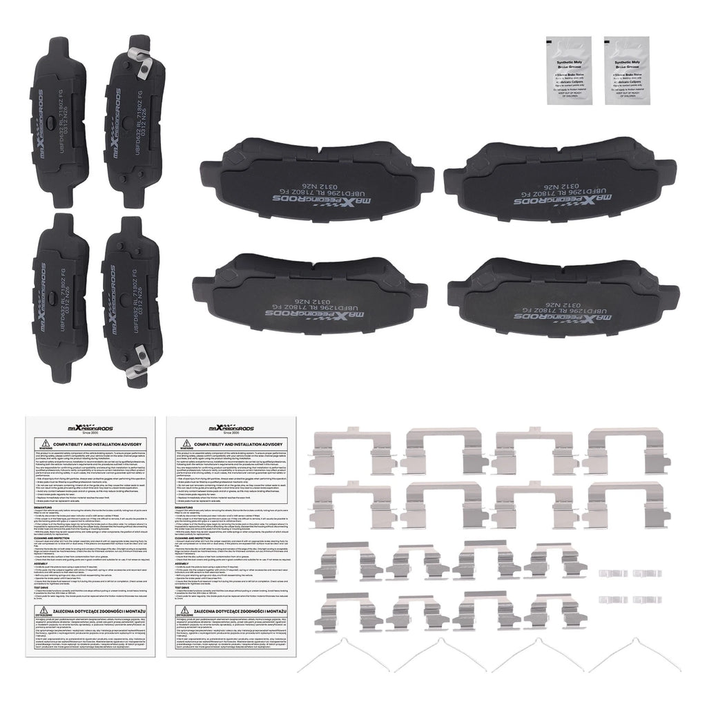 8pcs Ceramic Brake Pads Set for Nissan Rogue Select (2014–2015) D1374