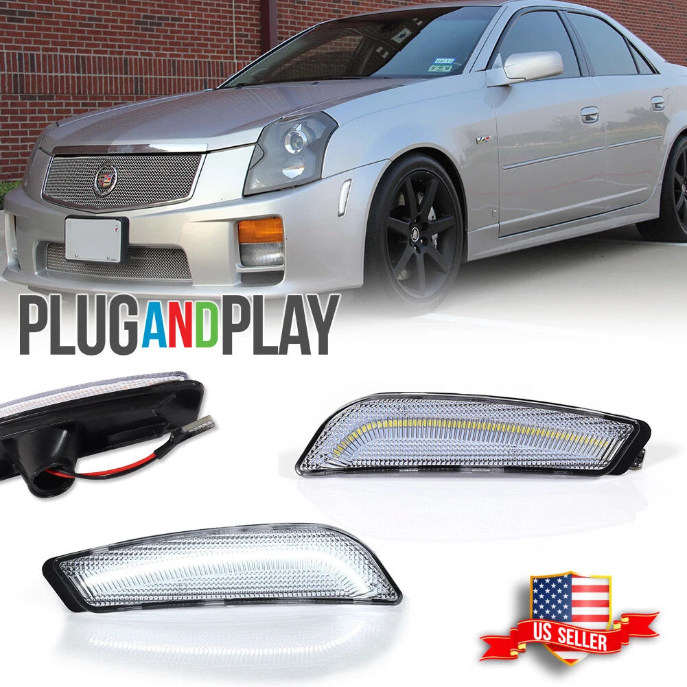 Clear Lens LED Side Marker Lights for Cadillac CTS CTS-V (2003–2007)